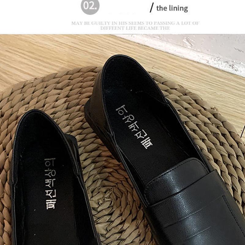Simple Leather Shoes, Women's Versatile Flat-bottomed Work Shoes British Style Two-wear Single Shoes Soft-soled Comfortable Loafers