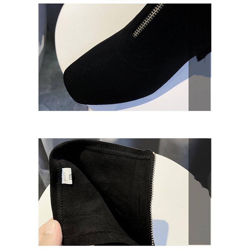 Autumn Winter Women Boots Square European Ladies Shoes Martin Boots Elegant High Heel Ankle Boots
