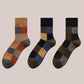 Three Pairs of Winter Men's Wool Socks Plus Velvet Thick Terry Snow Socks Fashion Stitching Multicolor Tube Socks