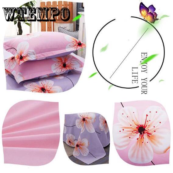 Wtempo Bedding Set 4Pcs Soft Duvet Cover Set with Pillowcase Twin Queen King Size Without Bed Sheet