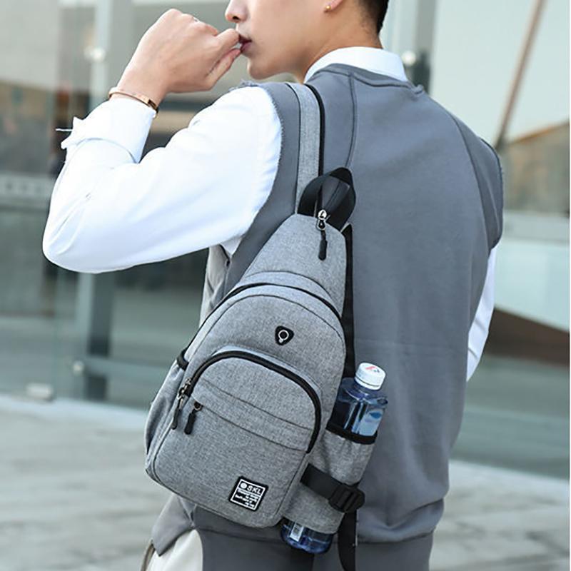 Trendy Casual Backpack Wear-resistant Waterproof Messenger Bag Chest Bag Fashion Men and Women Couple Bag