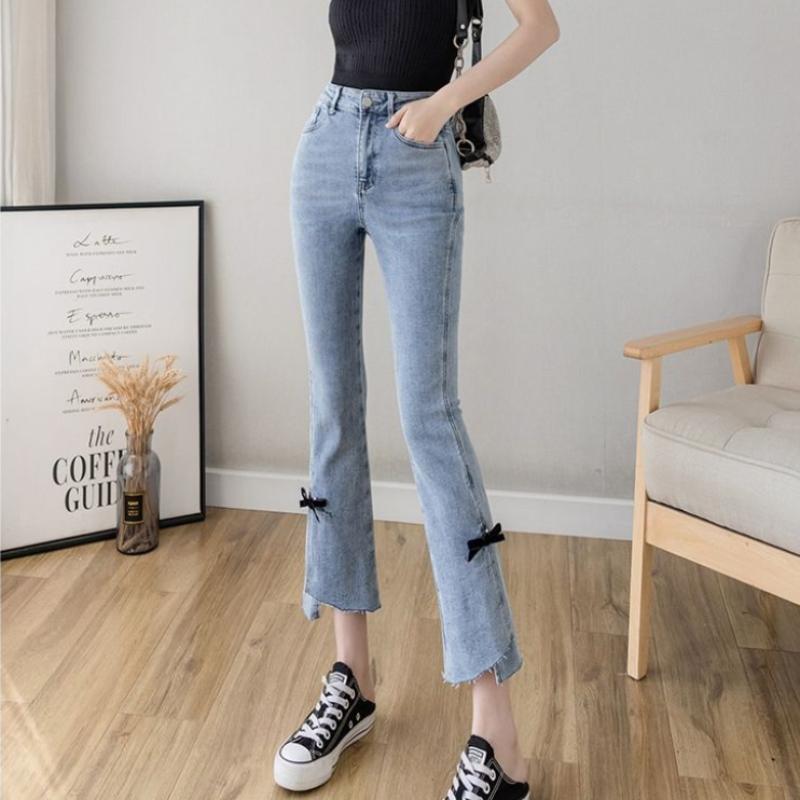 Women's Bootcut Jeans Small Summer Thin Section High-waisted Nine-point Thin and Tall All-match Jeans