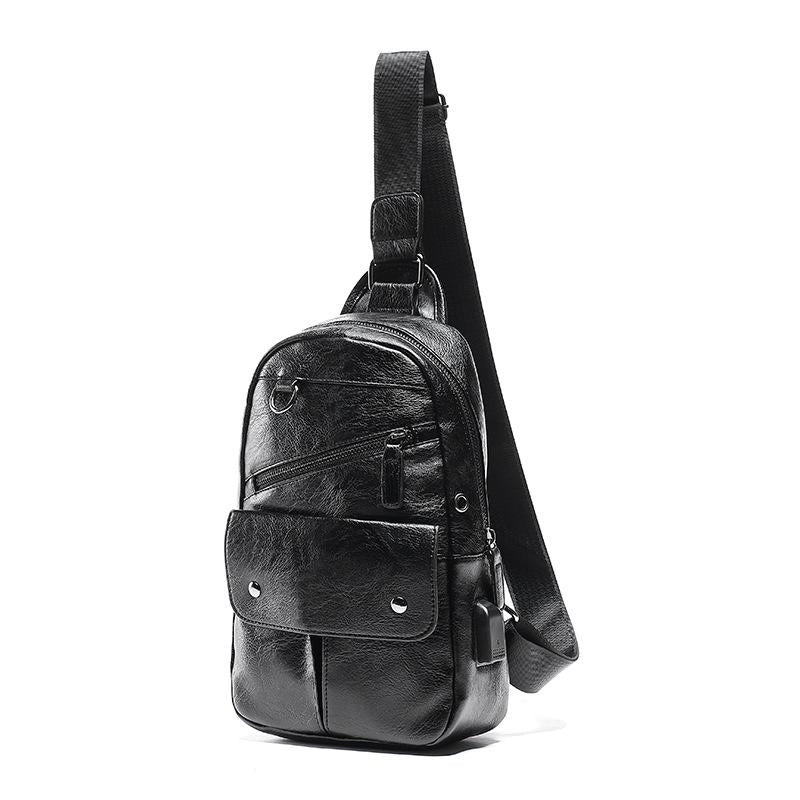 Chest Bag Male Black Multi-pocket Dark Buckle Crossbody Outdoor Sports Shoulder Bag