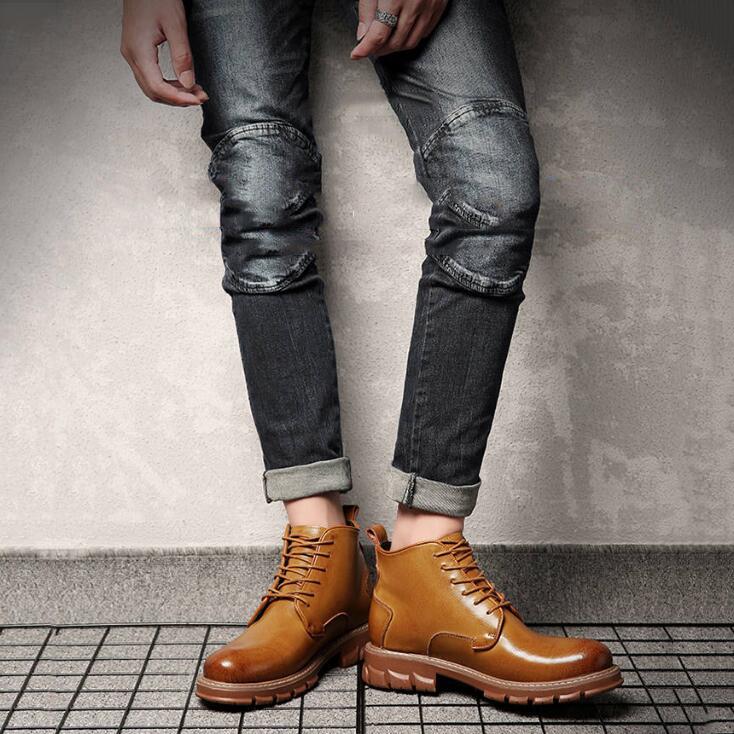 Martin Boots Men's British Style Retro High-top Shoes Autumn Men's Leather Shoes Casual Shoes