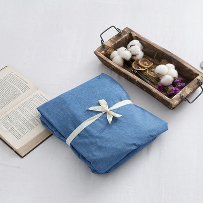 Washed Cotton Bed Linen Single Double Bed Single Solid Color Nordic Soft Bedding Spring Summer Thin Section