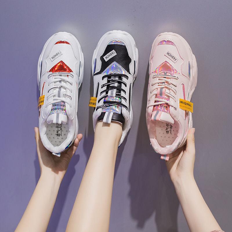 Women Shoes White Women Vulcanize Shoes Platform Chunky Sneakers Casual Dad Shoes Basket Femme