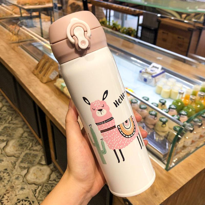 Winter Thermos Cup Male and Female Students 304 Stainless Steel Vacuum Flask Cartoon Cute Water Cup Tea Cup Easy To Carry Water Cup Milk Cup