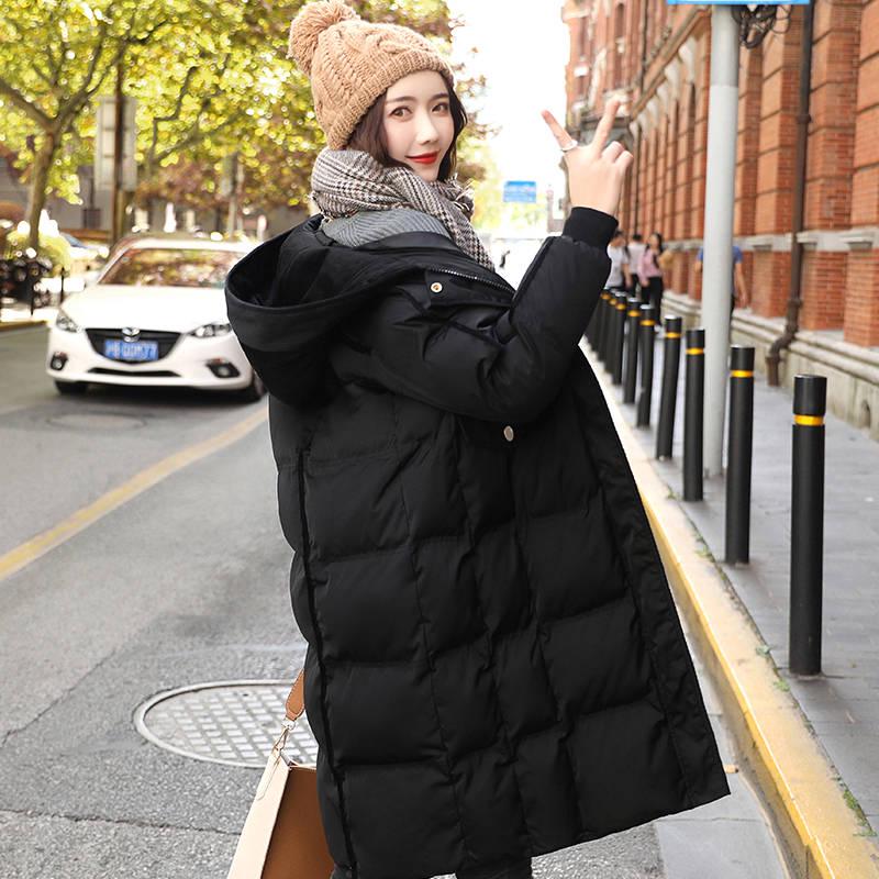 Winter Women's Down Jacket Mid-length Hooded Jacket Fashion Warmth Thick Plus Size Cotton Jacket