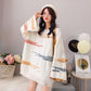 Winter Round Neck Thick Loose Sweater Women Outer Wear Inside Flare Sleeve White Sweater