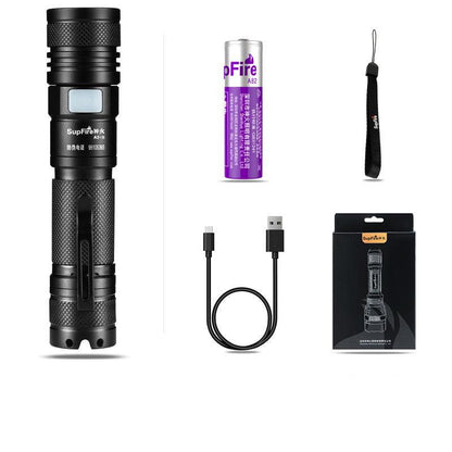Brightest LED Flashlight Powerful Waterproof LED Torch Use 18650 Battery USB Rechargeable Camping