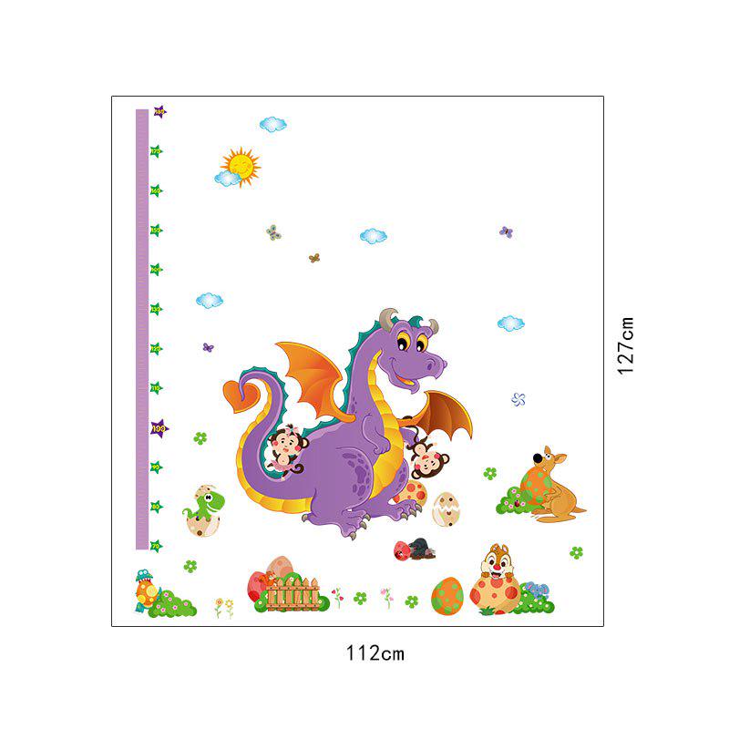 [Wall sticker] new cartoon dinosaur height wall stickers for kids rooms nursery baby bedroom home de