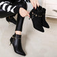 Autumn Winter Thick with High-heeled Ankle Boots Women Plus Velvet Pointed Short Boots Martin Boots