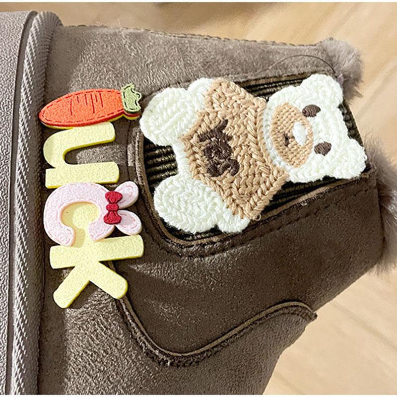Frosted Cute Snow Cotton Boots Women Plus Velvet Thick Waterproof Winter All-match Warm Bread Cotton Shoes