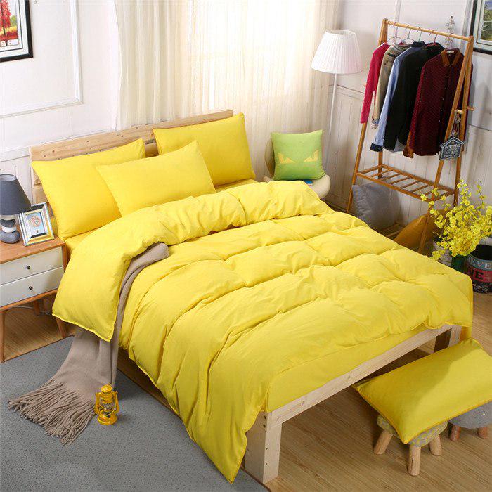 Luxury Solid Color Bed Linens Set Red Microfiber Bed Set Bedclothes Comforter