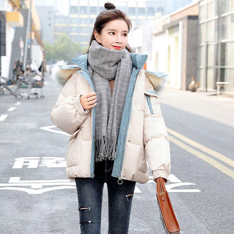 Large Natural Raccoon Fox Fur Hooded Winter Down Coat Women 90% White Duck Down Jacket Thick Warm Parkas Female Outerwear