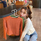 Female Fall Winter Pullover Plus Size Long Sleeve O-neck Loose Twist Weaving Print Office Sweater