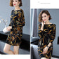 High-end Cashmere Sweater Women Autumn Plus Size Printed Wool Sweater Dress Women Mid-length Knit Dress Outwear