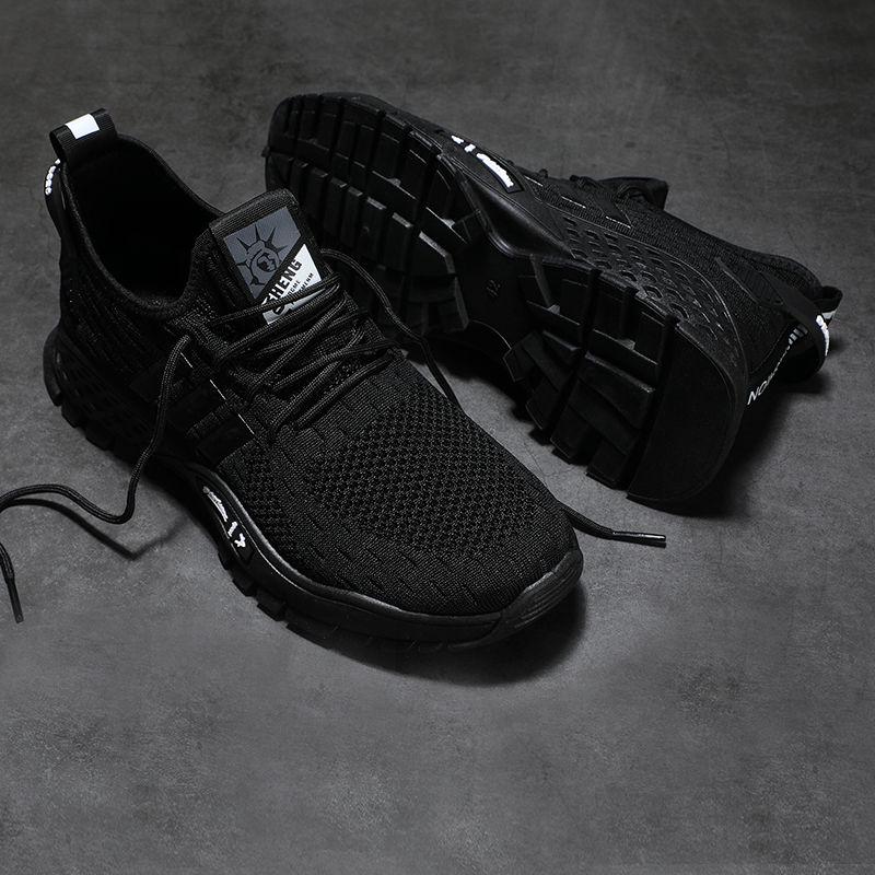 Men's Shoes Korean Breathable Flying Woven Shoes Casual Sports Wild Men's Running Shoes Lightweight and Deodorant