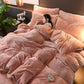 4pcs  Bedding Set Queen King Size Bedlinen Cozy Solid Color Duvet Cover Set Pastoral Bed Sheet