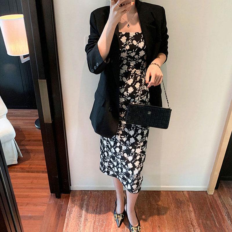 Summer French Floral Sling Skirt Sexy Self-cultivation Waist Slimming Temperament Inner Dress Female