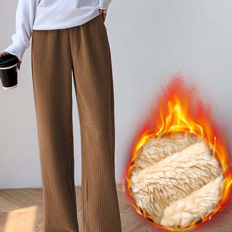 Plus Velvet Cord Velvet Bread Pants Autumn and Winter Thick Pants Children Loose Slim Korean Pants Female Winter Wear