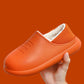 Autumn and Winter Couple Cotton Slippers Household Household PU Leather Warm Shoes Waterproof Non-slip Plush Slippers