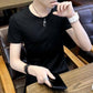Ice Silk Mesh Quick-drying T-shirt Short-sleeved Men's Summer Hollow Mesh Breathable Sports Thin Large Size Top