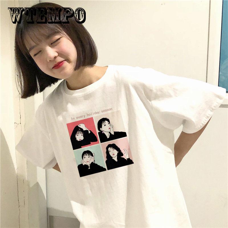 WTEMPO Harajuku  Tshirt Sexy  Print Short Sleeve Tops Tees Summer Fashion Casual  Lady T-Shirt