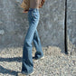 Women's Retro Jeans High Waist Wide Leg Jeans Fashion Skinny Jeans Large Size Stretch Pants