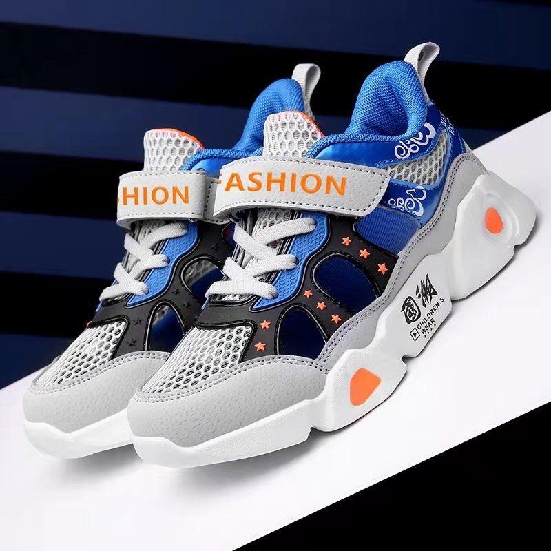 Children's Sports Shoes Spring/Summer Boys Breathable Net Shoes Student Casual Running Shoes Soft Sole Half Sandals