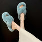Autumn and Winter Ins Non-slip Thick-soled Multi-color Women Cotton Slippers Home Furry Slippers