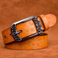 Belt New Retro Cowhide Leather Belt Women Fashion Embossing Pin Buckle Casual Jeans Wide