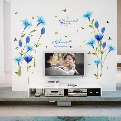 [Wall sticker ]Lily Wall Stickers Home Decor Living Room Bedroom Window Bathroom Tile Art Decals Flo