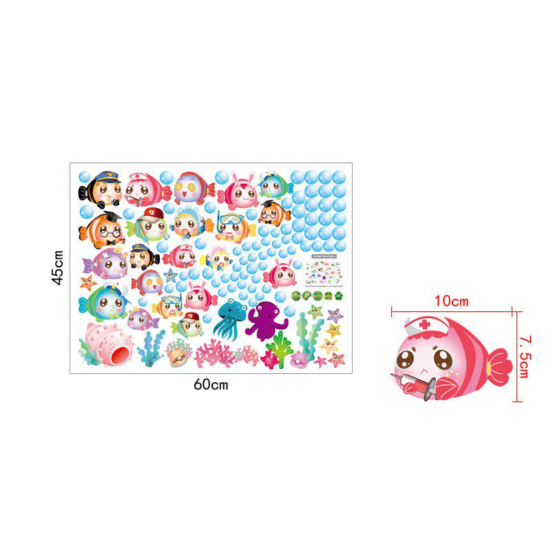[Wall sticker ]2 Style Cartoon Bubble Fish Wall Stickers For Kids Rooms Baby Bathroom Home Decoratio