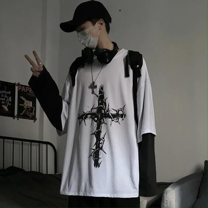 Gothic Goth Style Tshirt 2022 Mall Goth Tops Punk Long Sleeve Oversized T-shirt Japanese Streetwear Fashion Korean Style