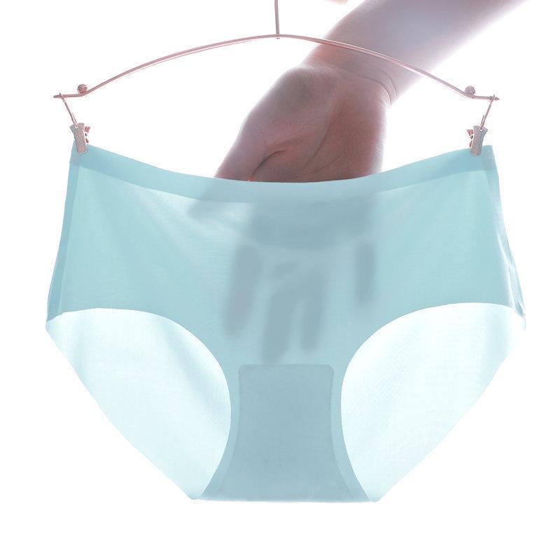 4pcs Women's Panties Ice Silk Cool Refreshing Seamless Underwear Triangle Female Briefs Big Yards