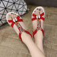 Summer Korean Women's Sandals Fashion Bohemian Non-slip Flat Heel All-match Sandals Casual Rhinestone Student Women's Shoes