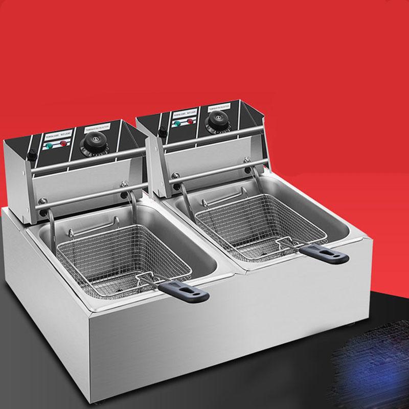 Commercial Large-capacity Stainless Steel Fryer You Tiao French Fries Household Electric Fryer Fried Chicken Skewers Machine