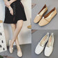 Women's Shoes Single Shoes Flat Shoes Women's Pearl Shoes Square Toe Shallow Mouth Flat Heel Shoes Soft Leather Slip-on Shoes