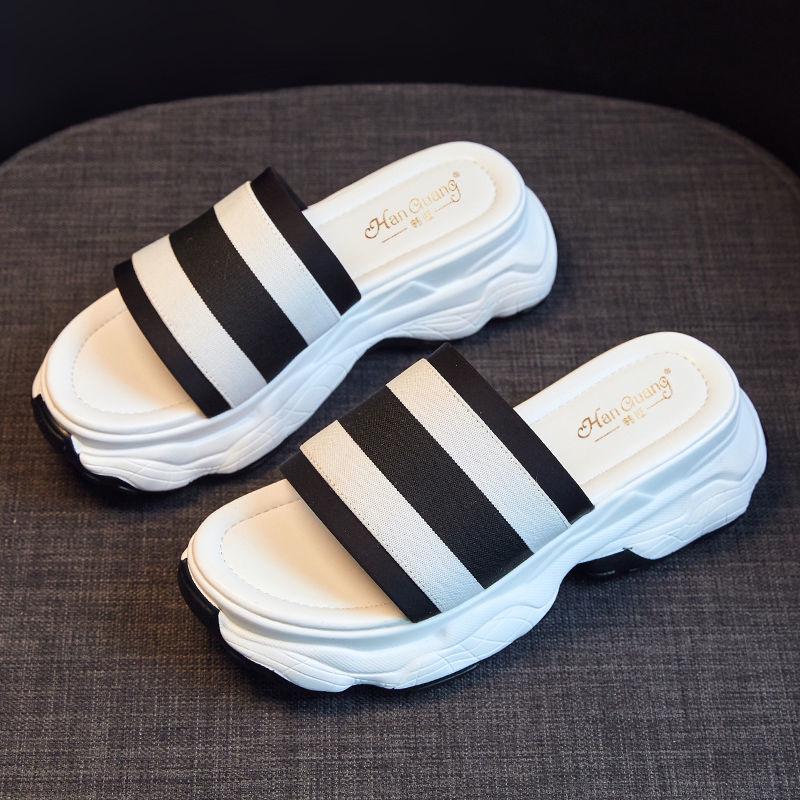 Thick bottom sandals summer infrared wear wild sports ins tide fashion sponge cake slippers women
