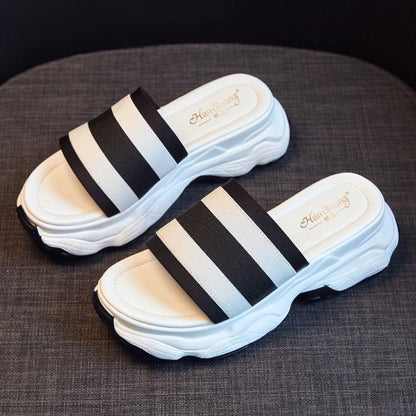 Thick bottom sandals summer infrared wear wild sports ins tide fashion sponge cake slippers women