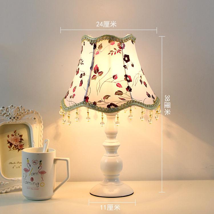 Resin Table Lamp Living Room Button Switch Bedroom Bedside Table Lights Fabric Home Decoration