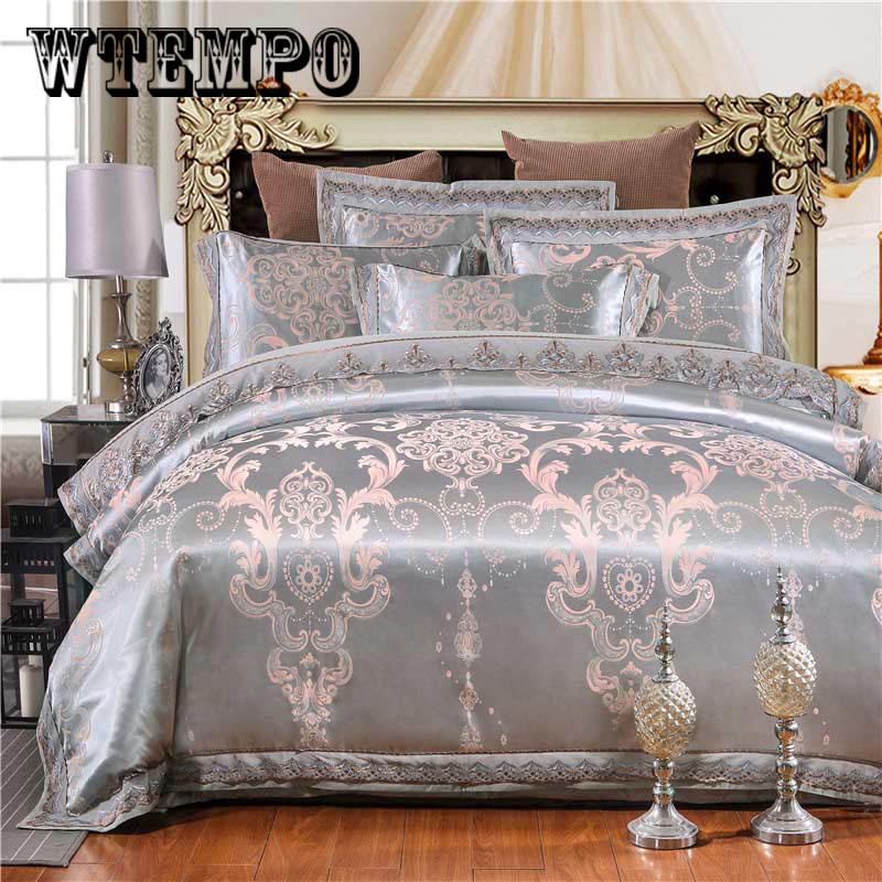 Home Textile Jacquard Luxury Bedding Set Bedlinen  Lace Duvet Cover Sheet Pillowcase