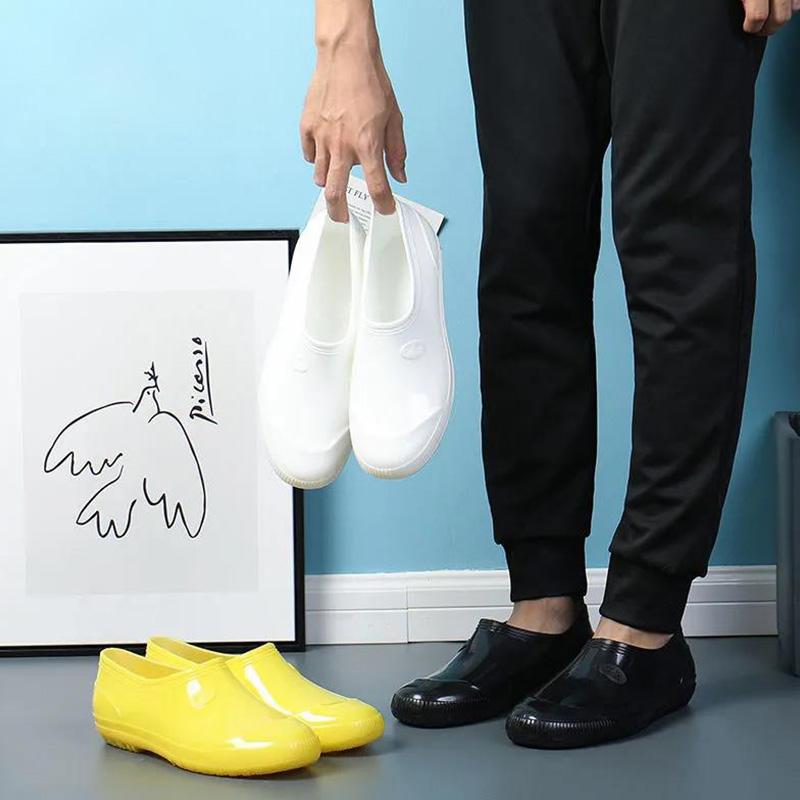 Low-tube Rain Boots Men's Low-cut Non-slip Thickened Tendon-soled Water Shoes Men's Labor Insurance Rain Boots Food Boots