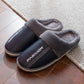 Slippers Women Leather Winter Windproof Warm Plush Memory Foam Home Slippers for Men House Shoes Plus Size