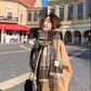 Winter Imitation Cashmere Scarf Korean Fashion Plaid Scarf Thick Warm Women's Scarf Shawl