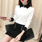 Fall/winter Pullover Slim-fit Sweater Long-sleeved Doll Collar Top Fashion Knitted Women's Bottoming Shirt