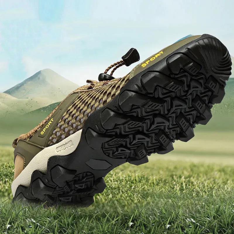 Breathable Outdoor Sports Net Shoes Men's Mesh Casual Summer Hiking Shoes Non-slip Mesh Hiking Men's Shoes