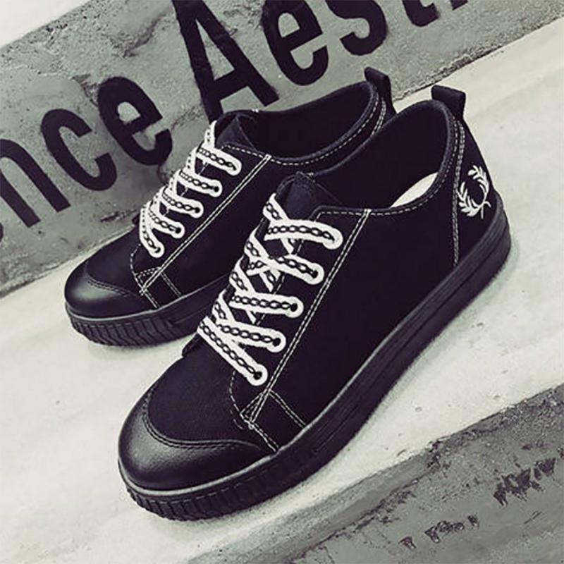 Korean Student Black Shoes All-match Fashion Canvas Clearance Shoes Flat Casual Sneakers