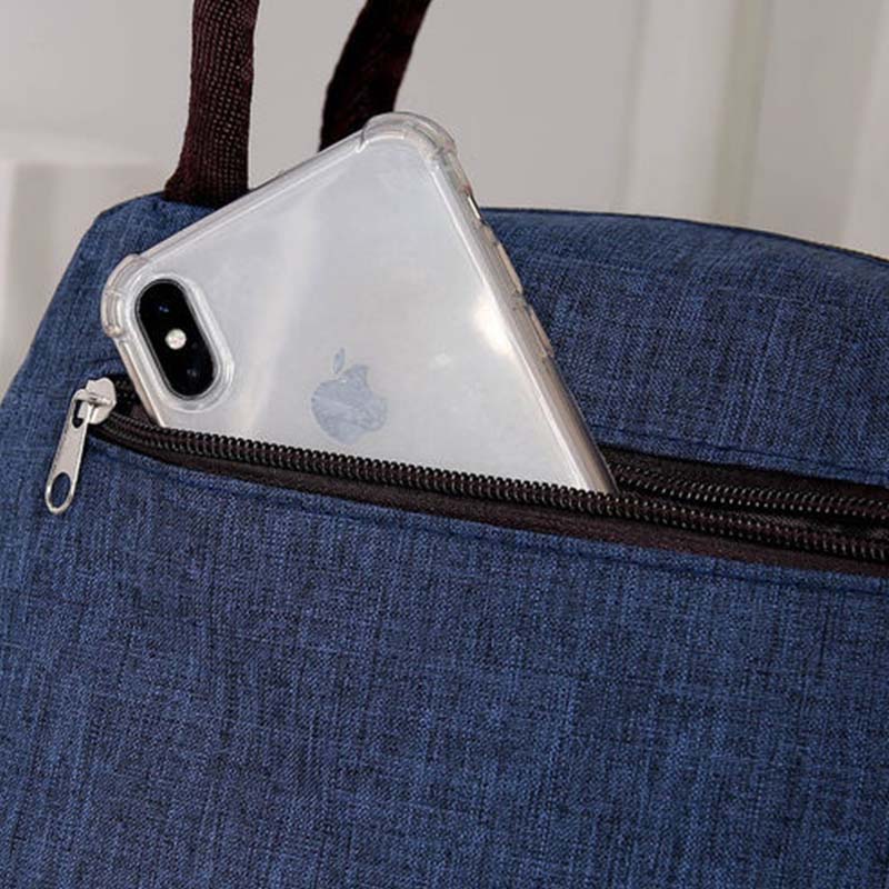 Portable Lunch Box Bag Mommy Bag Female Student Bag Lunch Bag Waterproof Denim Small Bag Hand Bag Large Capacity Canvas Bag Fashion